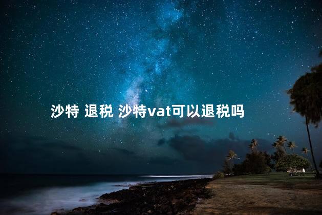 沙特 退税 沙特vat可以退税吗